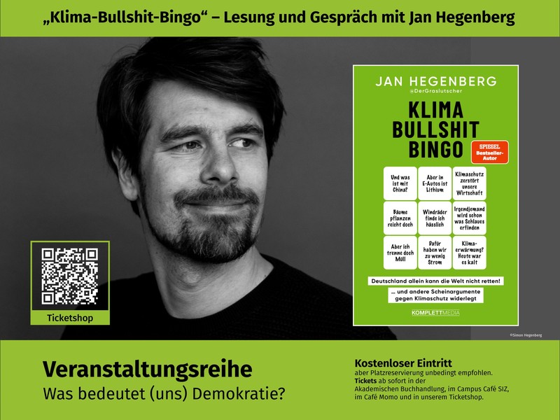 „Klima-Bullshit-Bingo“ – Lesung und Gespräch mit Jan Hegenberg